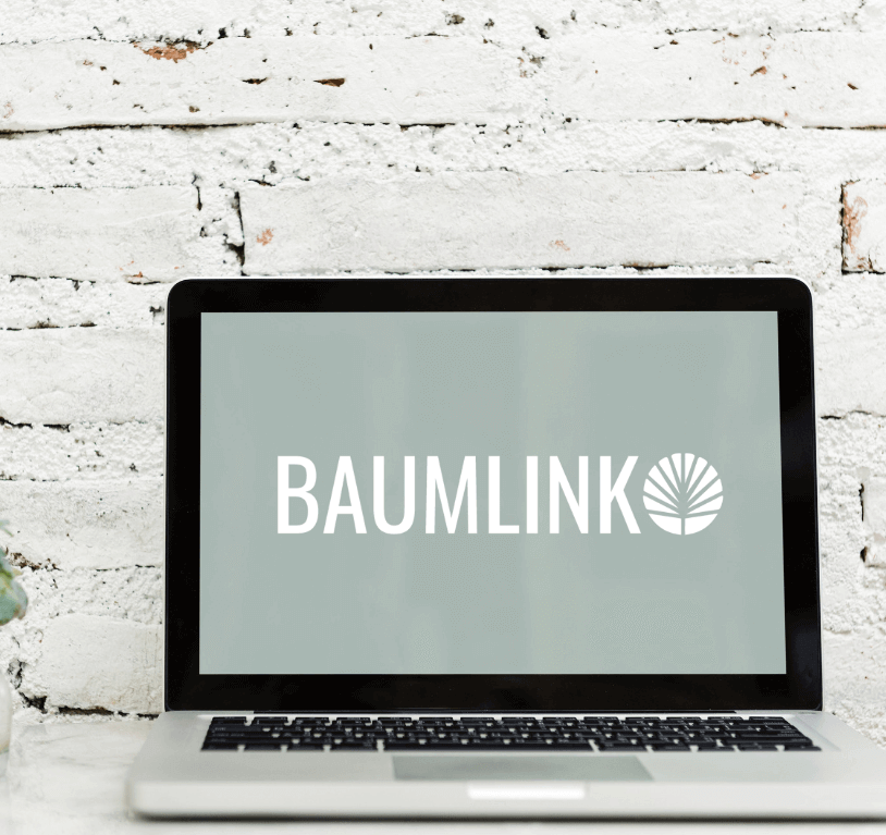 Laptop with Baumlink background